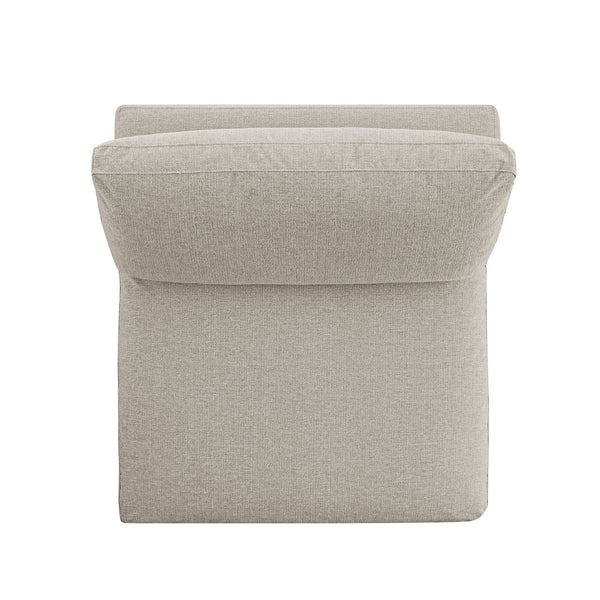 Lutyens Oatmeal Weave Fabric Sectional Sofa, Armless Seat