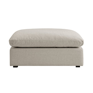 Lutyens Oatmeal Weave Fabric Sectional Sofa, Stool