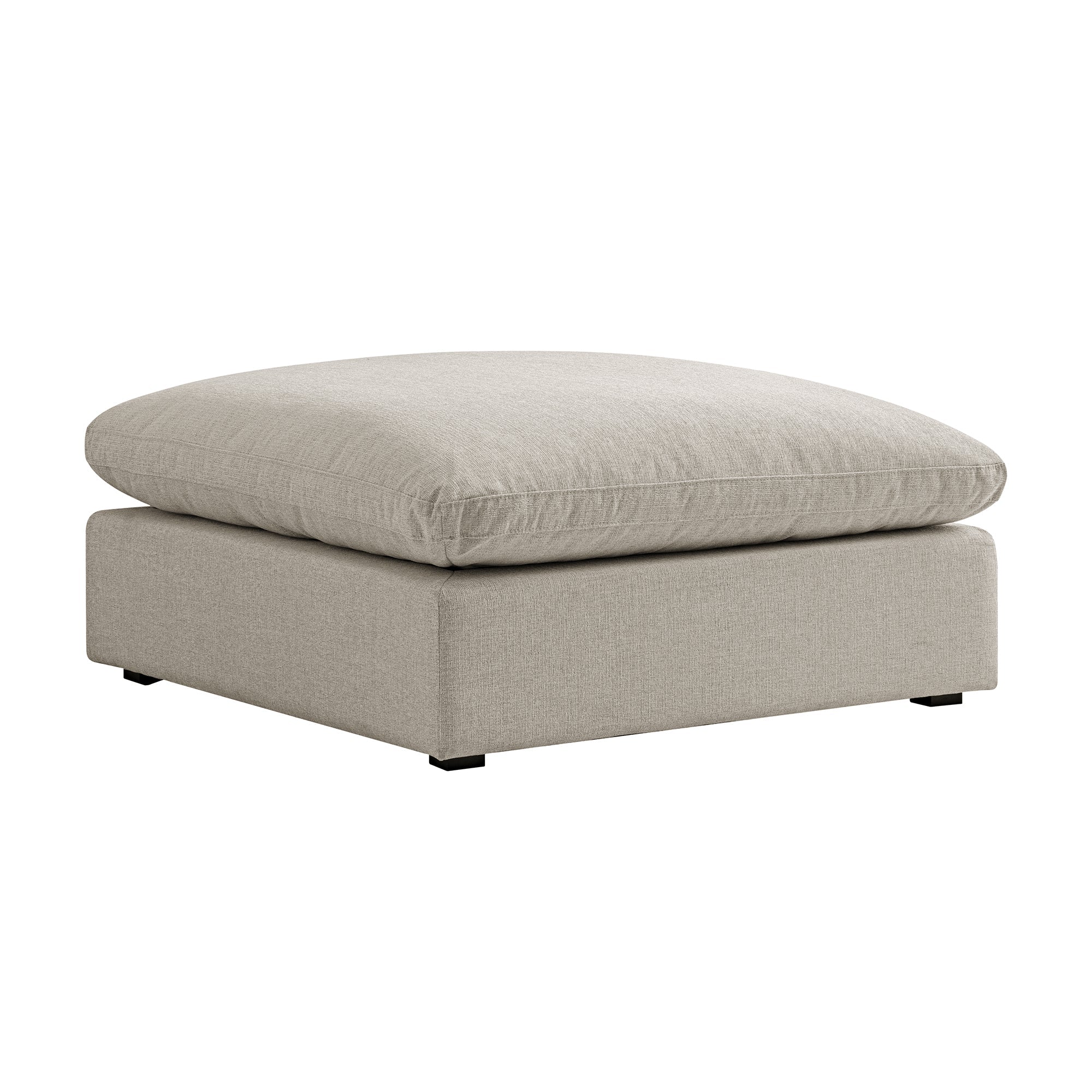 Lutyens Oatmeal Weave Fabric Sectional Sofa, Stool