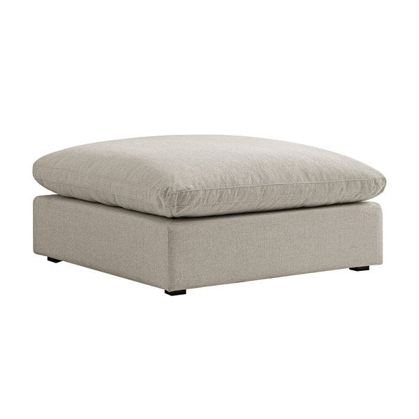 Lutyens Oatmeal Weave Fabric Sectional Sofa, Stool