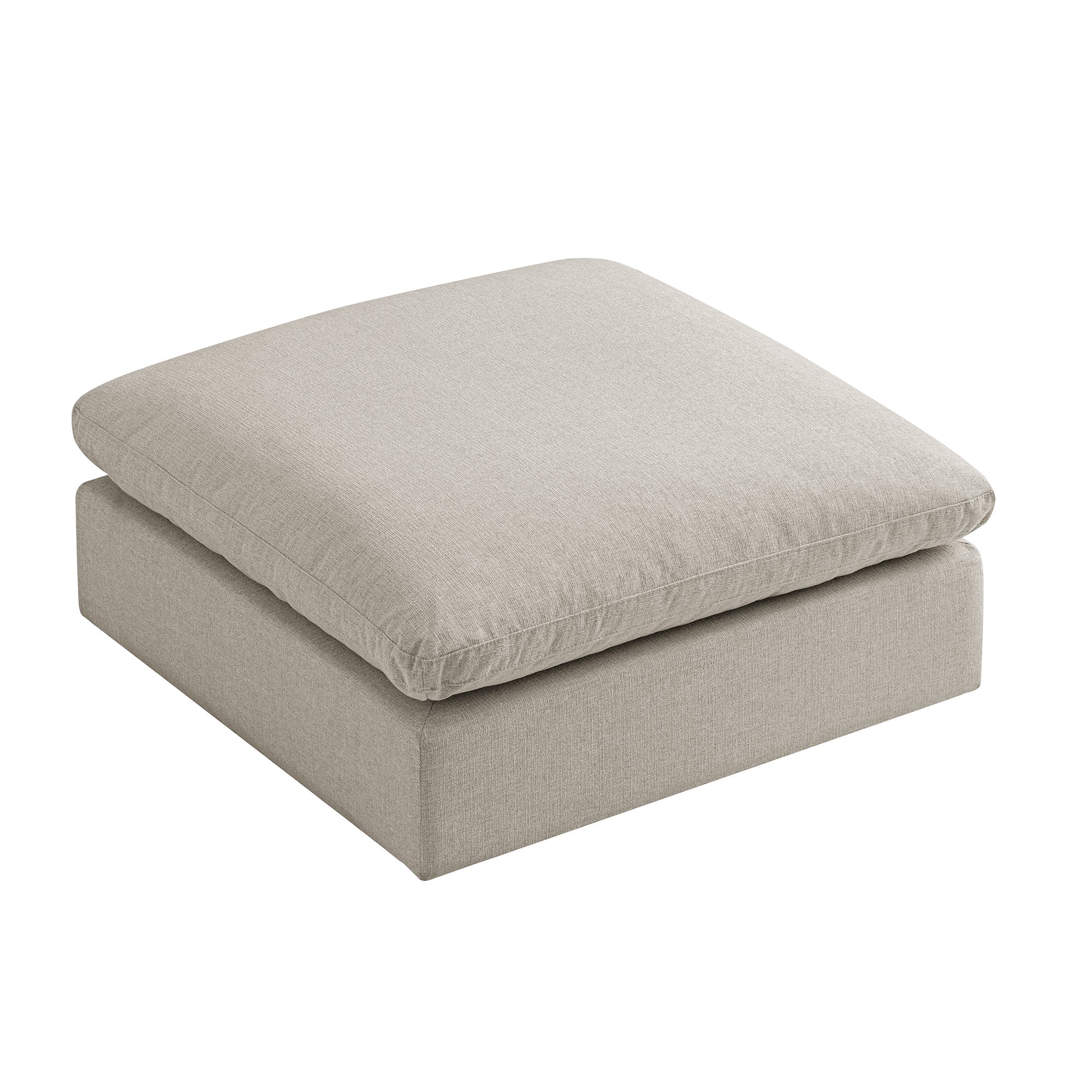 Lutyens Oatmeal Weave Fabric Sectional Sofa, Stool