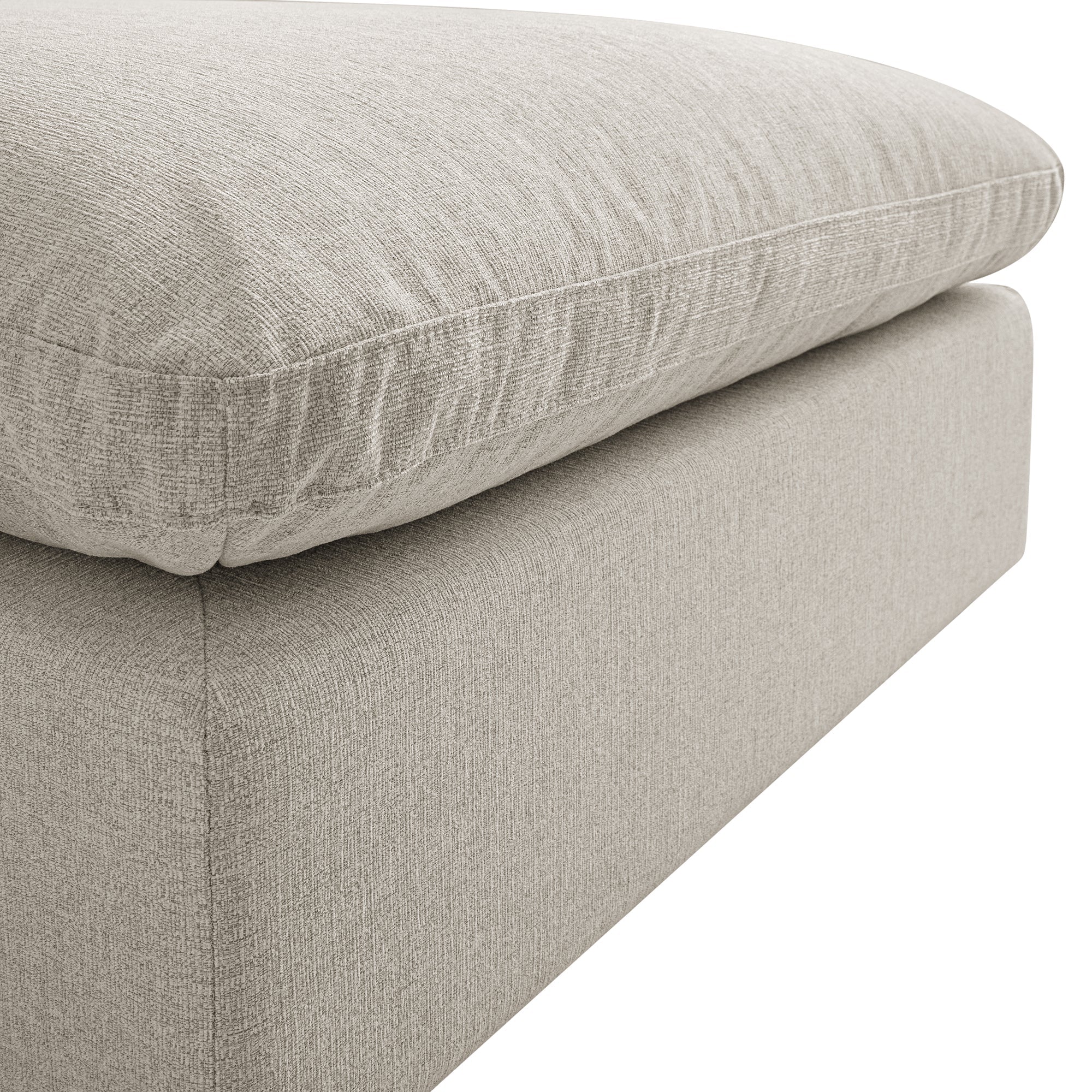 Lutyens Oatmeal Weave Fabric Sectional Sofa, Stool