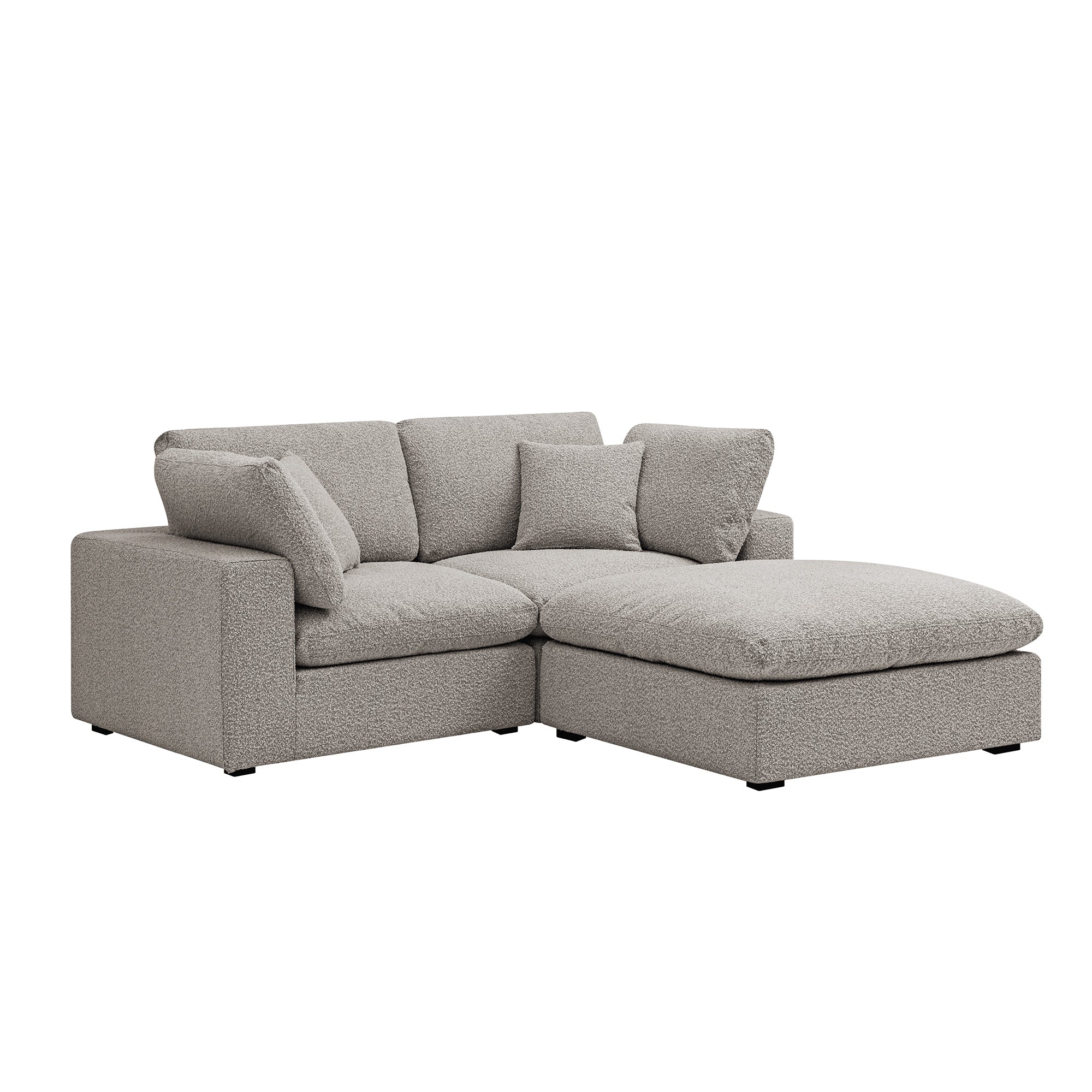 Lutyens Taupe Boucle Sectional Sofa, 2-Piece Chaise