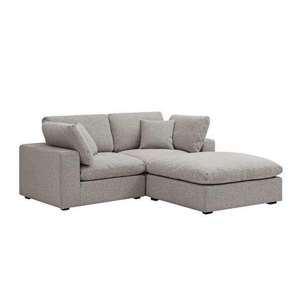 Lutyens Taupe Boucle Sectional Sofa, 2-Piece Chaise