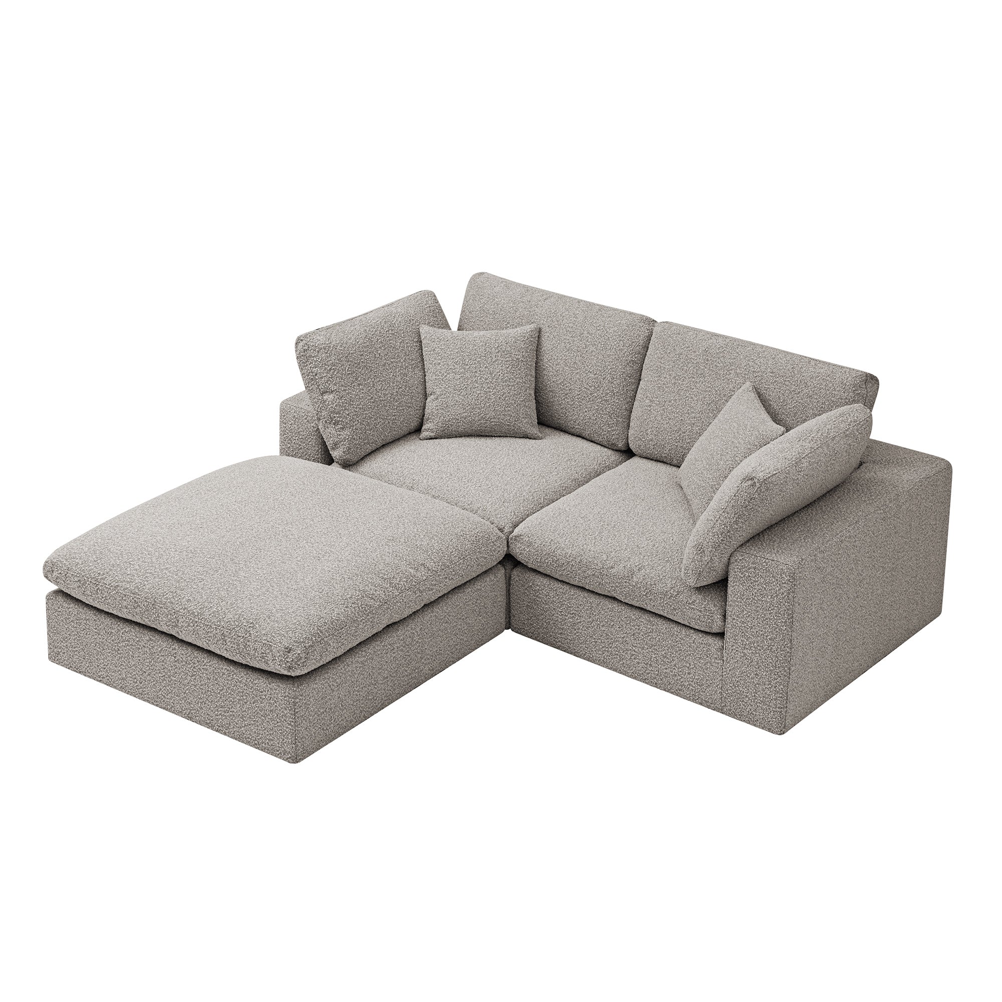 Lutyens Taupe Boucle Sectional Sofa, 2-Piece Chaise