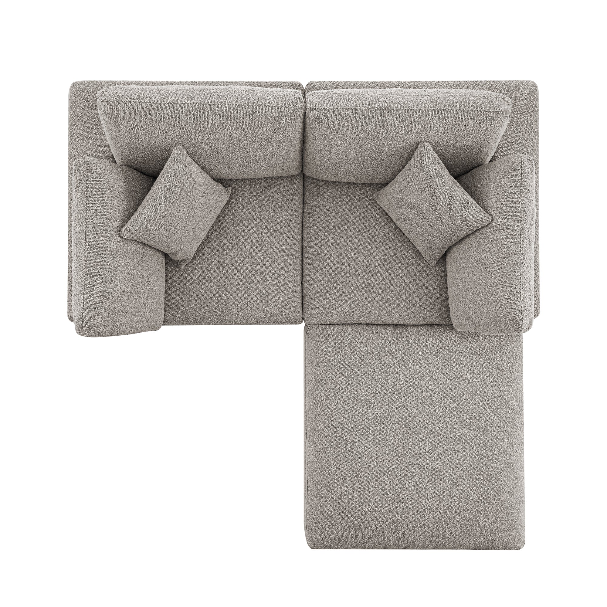 Lutyens Taupe Boucle Sectional Sofa, 2-Piece Chaise