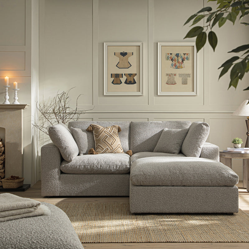 Lutyens Taupe Boucle Sectional Sofa, 2-Piece Chaise