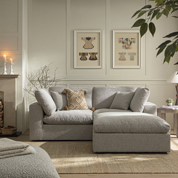 Lutyens Taupe Boucle Sectional Sofa, 2-Piece Chaise