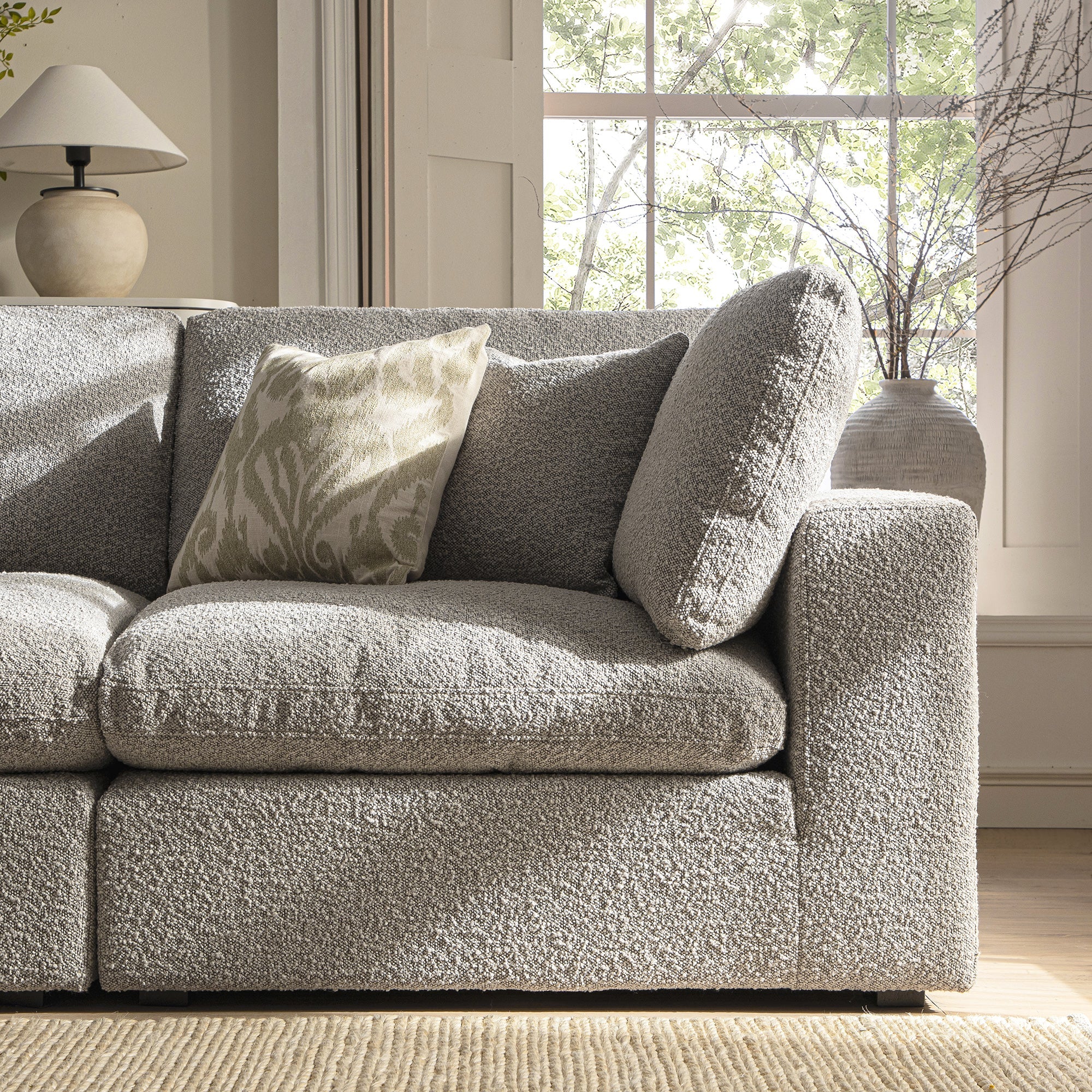 Lutyens Taupe Boucle Sectional Sofa, 2-Piece