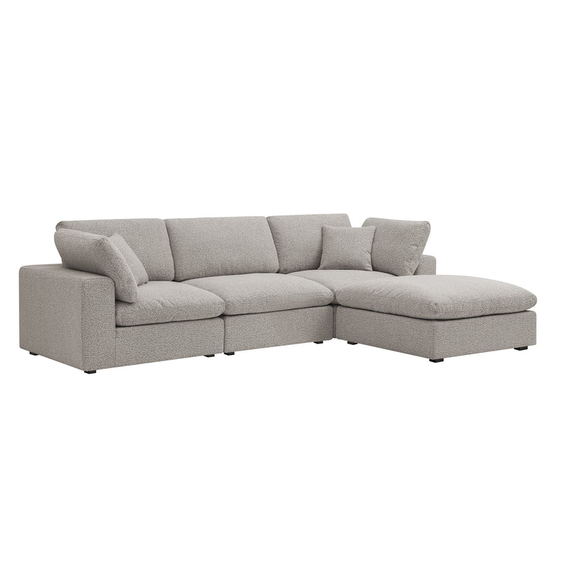 Lutyens Taupe Boucle Sectional Sofa, 3-Piece Chaise
