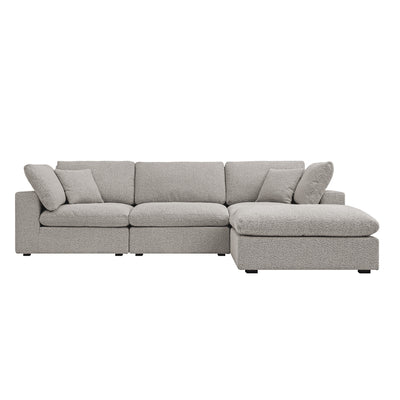 Lutyens Taupe Boucle Sectional Sofa, 3-Piece Chaise