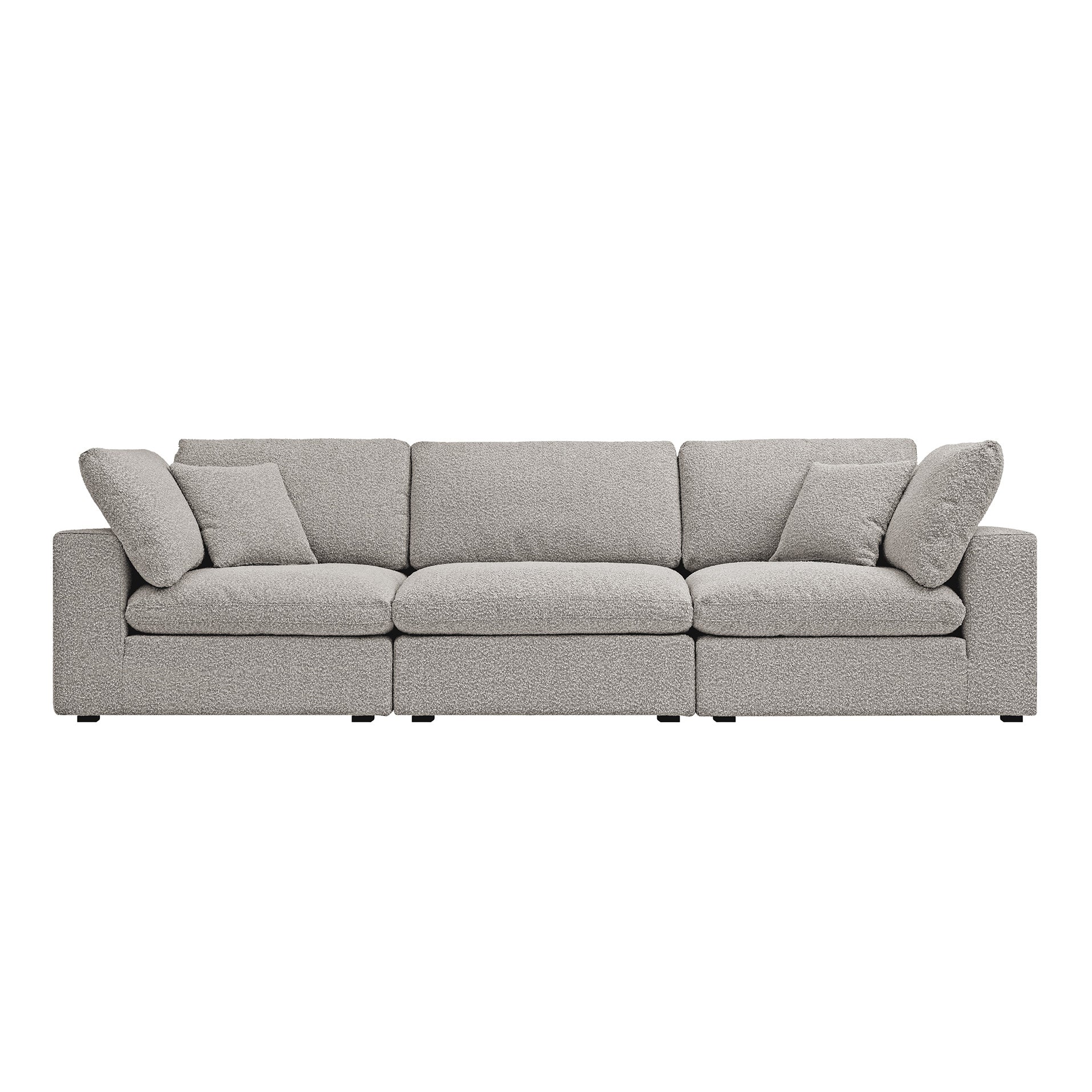 Lutyens Taupe Boucle Sectional Sofa, 3-Piece
