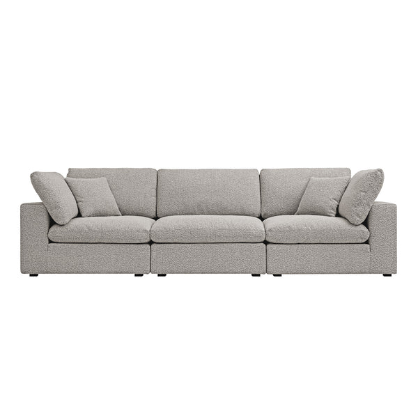 Lutyens Taupe Boucle Sectional Sofa, 3-Piece