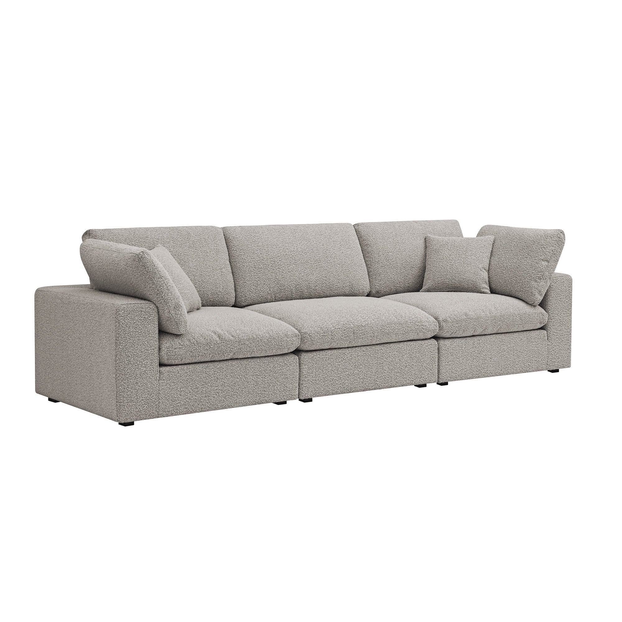 Lutyens Taupe Boucle Sectional Sofa, 3-Piece