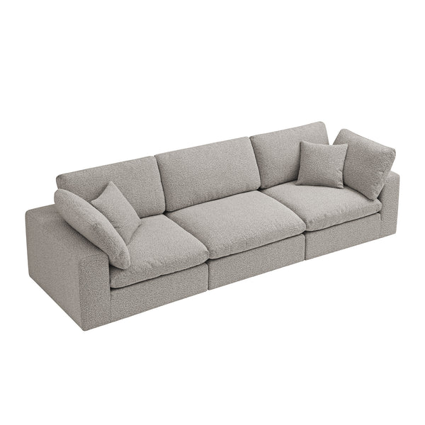 Lutyens Taupe Boucle Sectional Sofa, 3-Piece