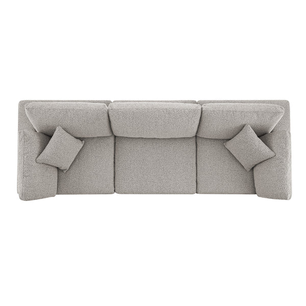Lutyens Taupe Boucle Sectional Sofa, 3-Piece