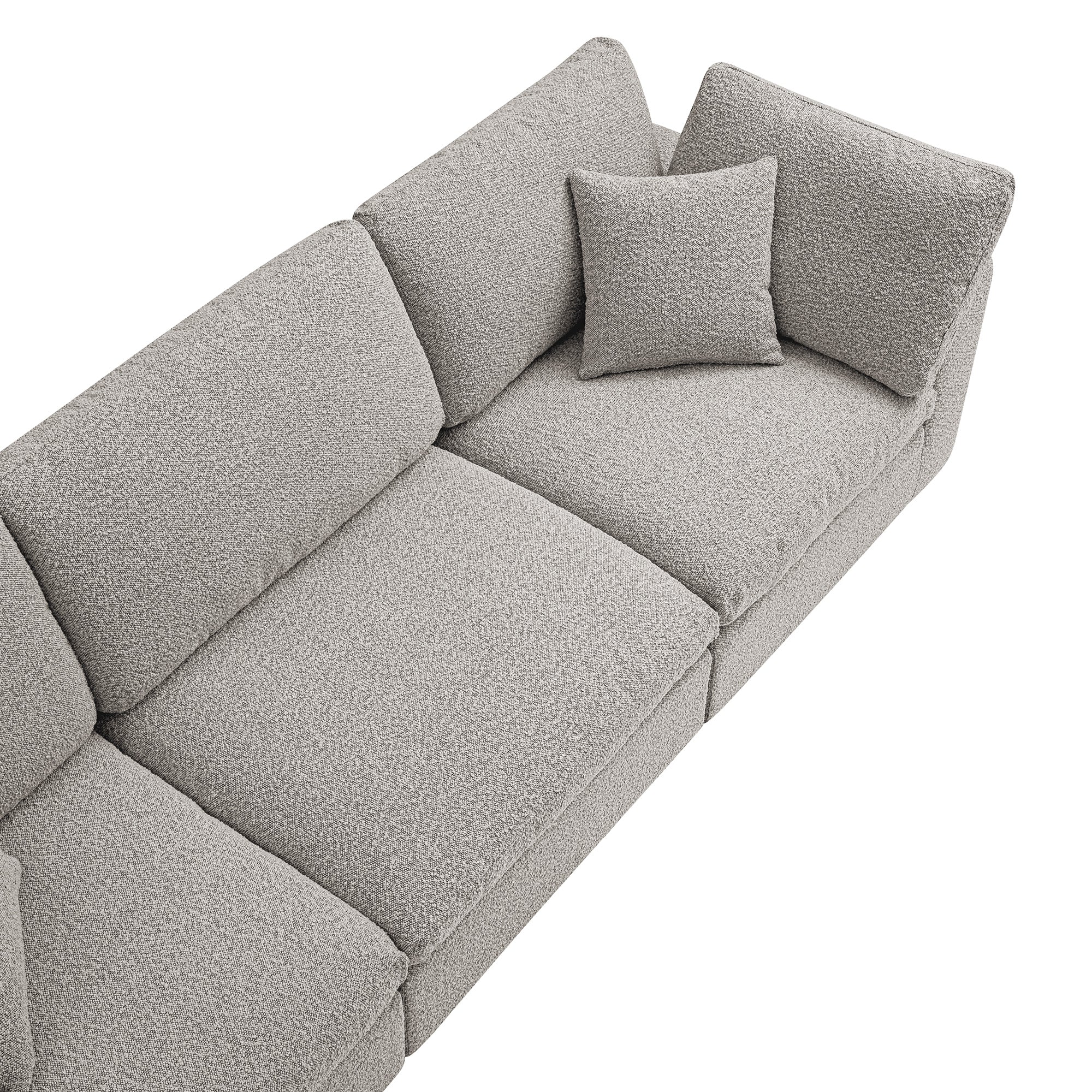 Lutyens Taupe Boucle Sectional Sofa, 3-Piece