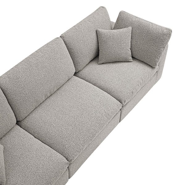 Lutyens Taupe Boucle Sectional Sofa, 3-Piece
