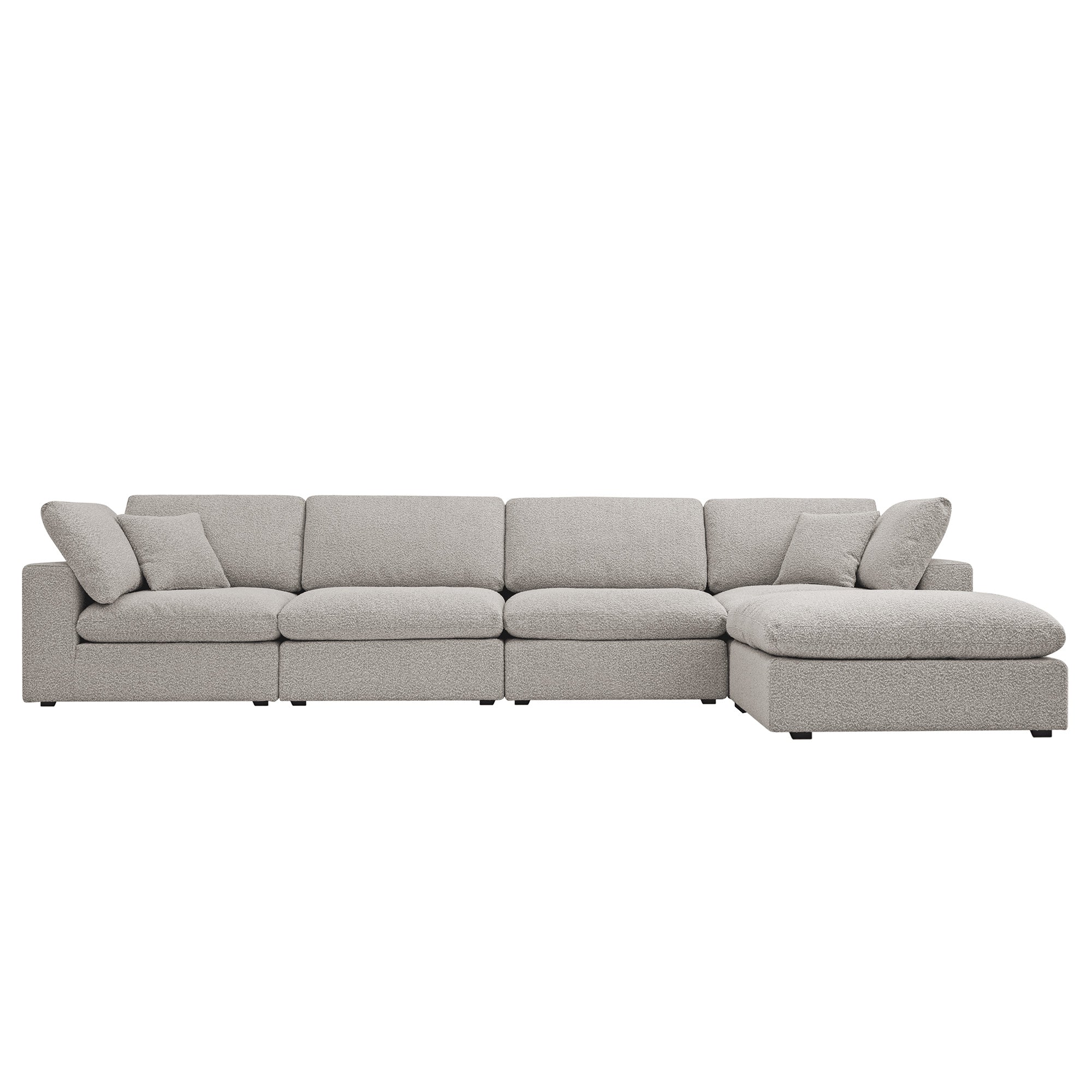 Lutyens Taupe Boucle Sectional  Sofa, 4-Piece Chaise