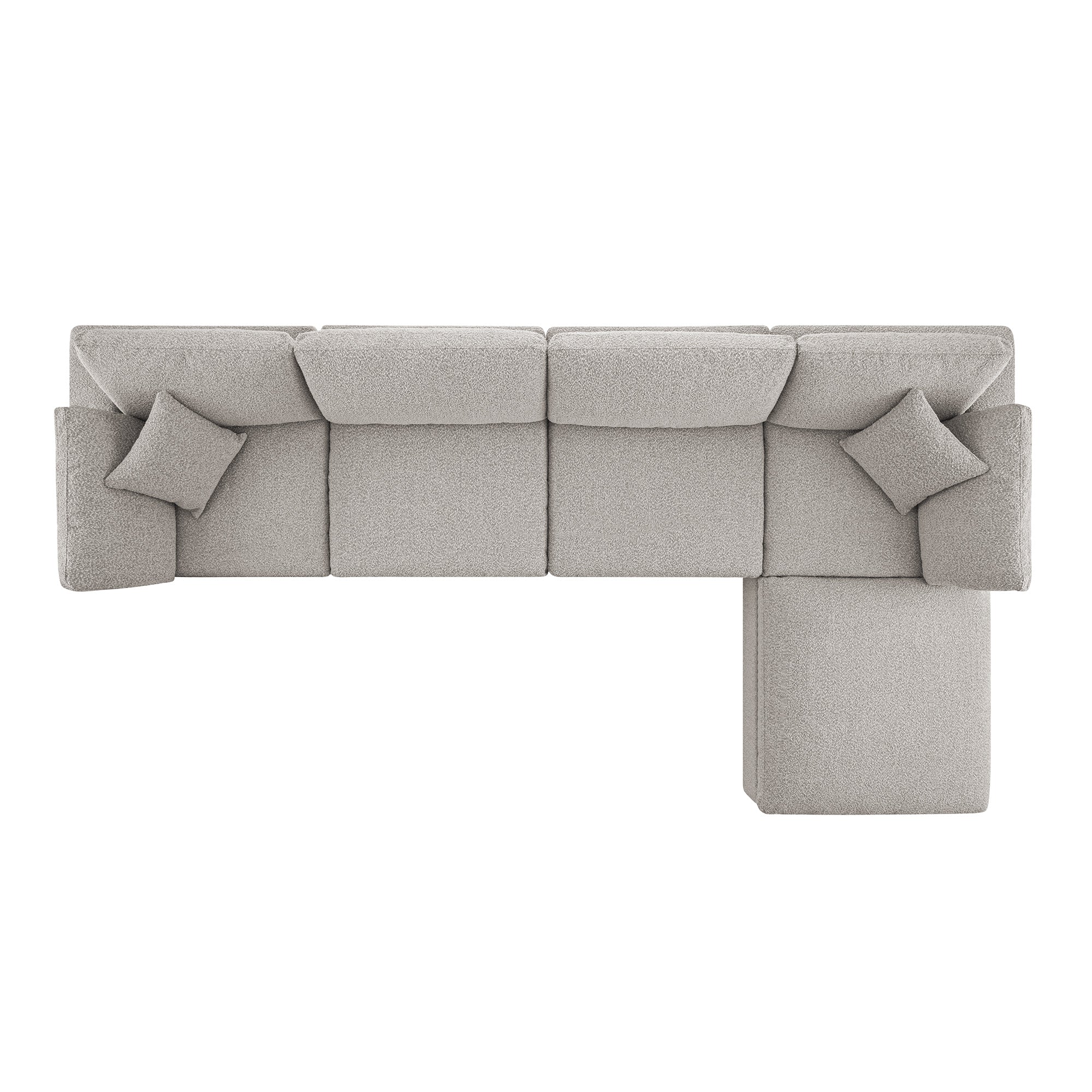 Lutyens Taupe Boucle Sectional  Sofa, 4-Piece Chaise