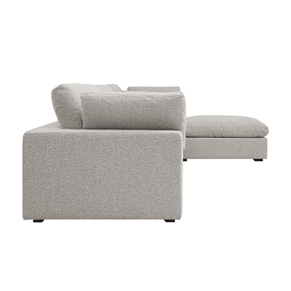 Lutyens Taupe Boucle Sectional  Sofa, 4-Piece Chaise