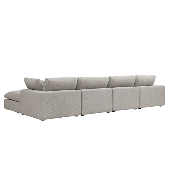 Lutyens Taupe Boucle Sectional  Sofa, 4-Piece Chaise