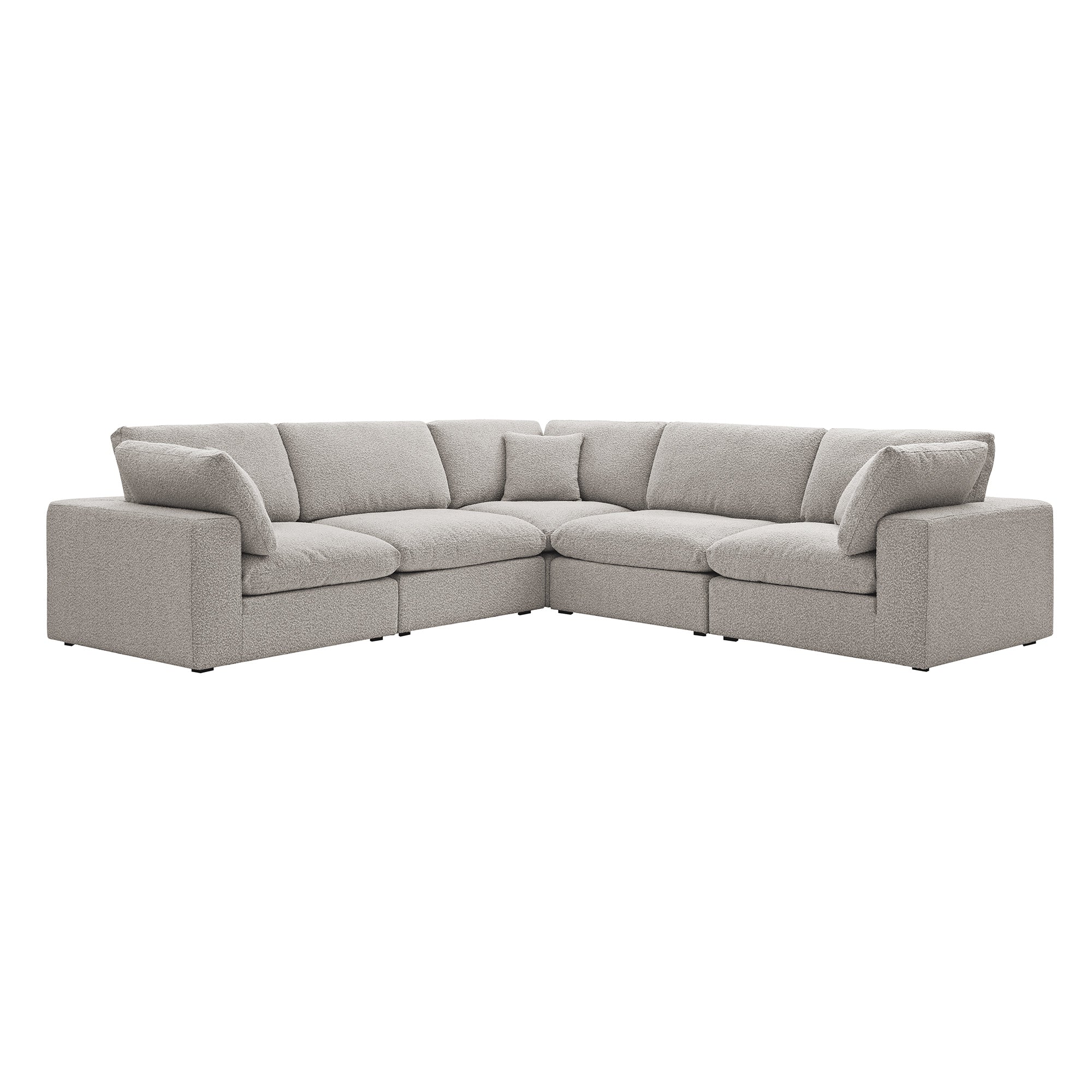 Lutyens Taupe Boucle Sectional Sofa, 5-Piece Corner Set