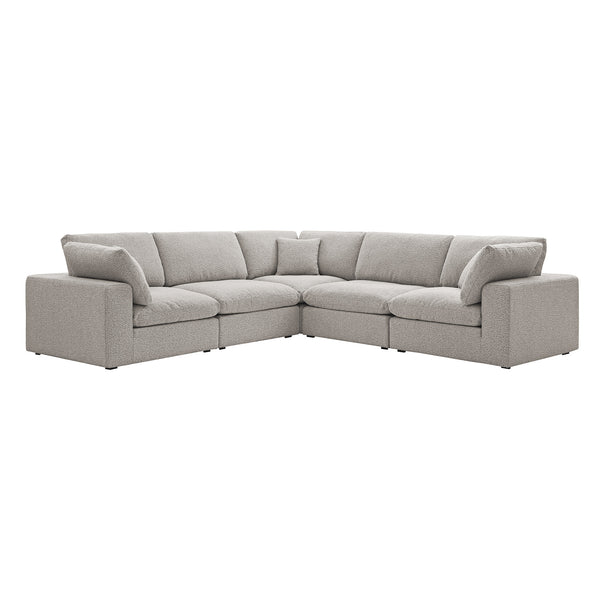 Lutyens Taupe Boucle Sectional Sofa, 5-Piece Corner Set
