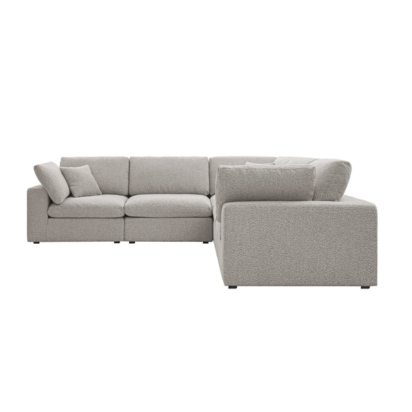 Lutyens Taupe Boucle Sectional Sofa, 5-Piece Corner Set