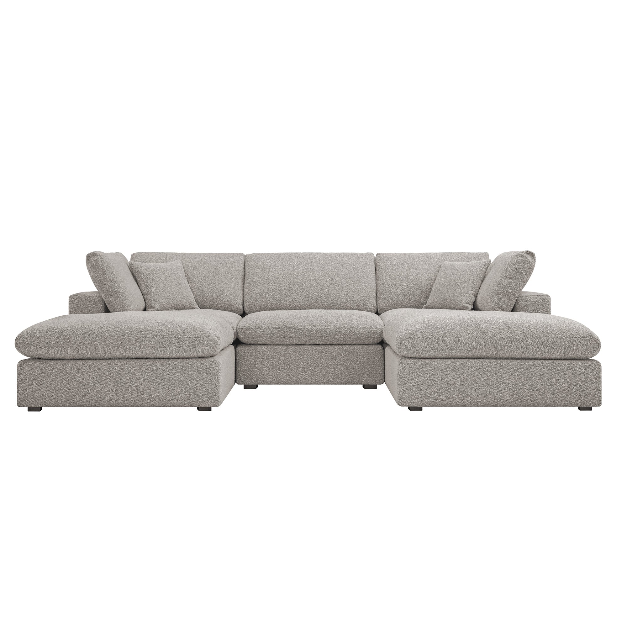 Lutyens Taupe Boucle Sectional Sofa, 5-Piece U-Shape Set