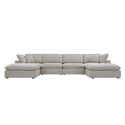 Lutyens Taupe Boucle Sectional Sofa, 6-Piece U-Shape Set