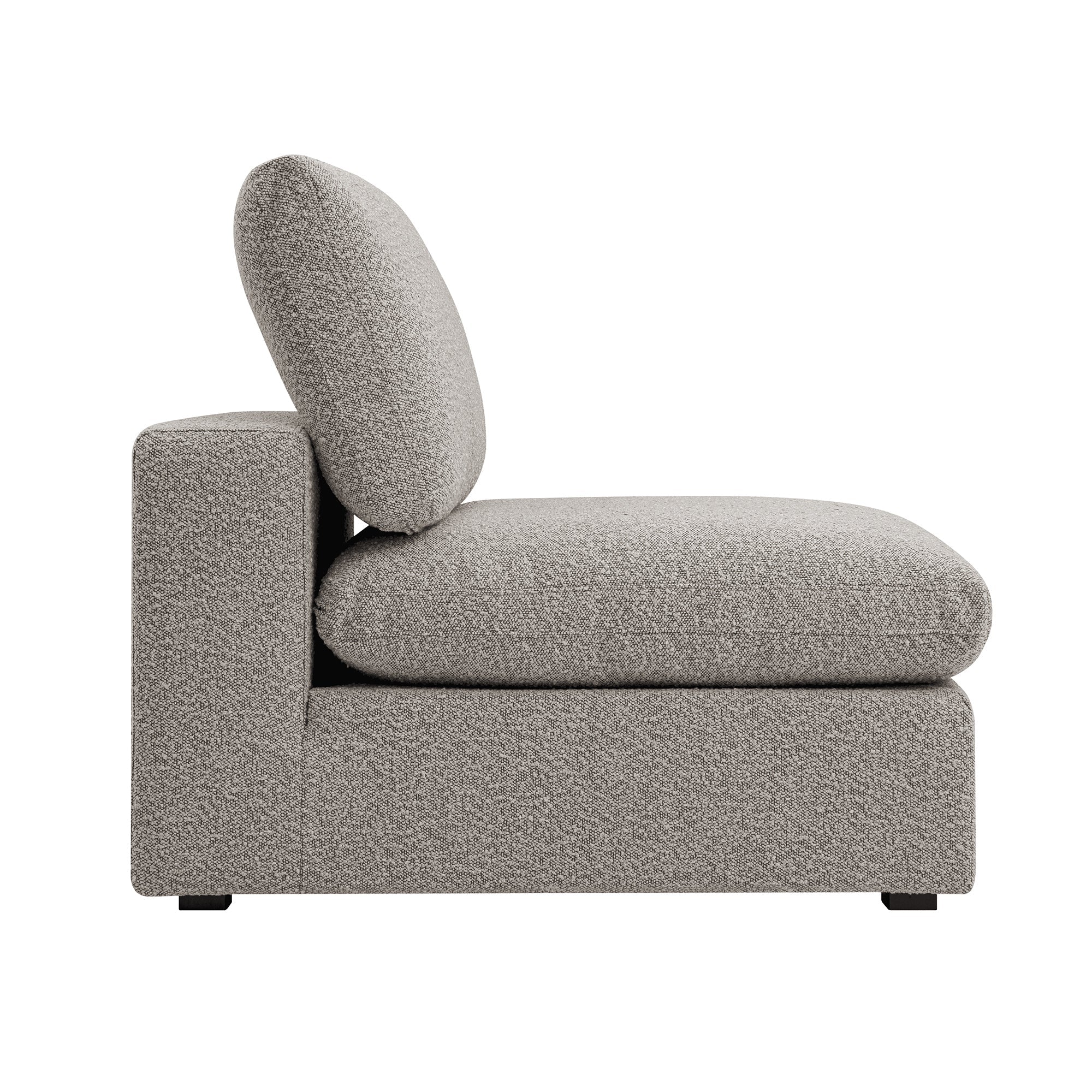 Lutyens Taupe Boucle Sectional Sofa, Armless Seat