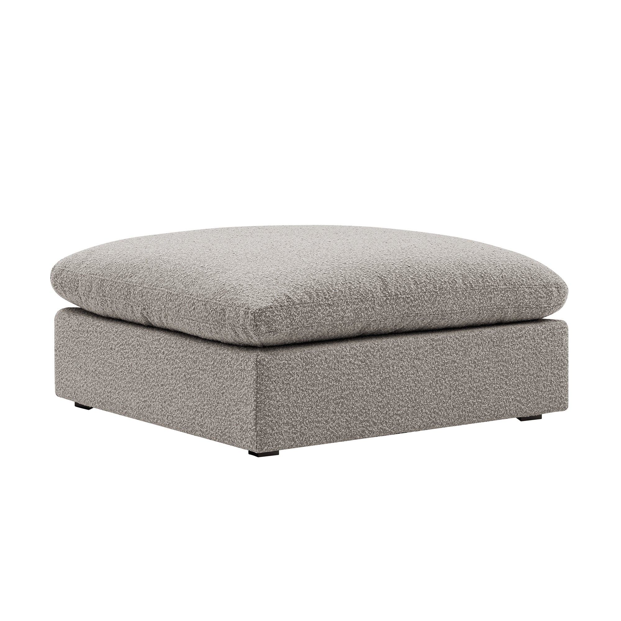Lutyens Taupe Boucle Sectional Sofa, Stool
