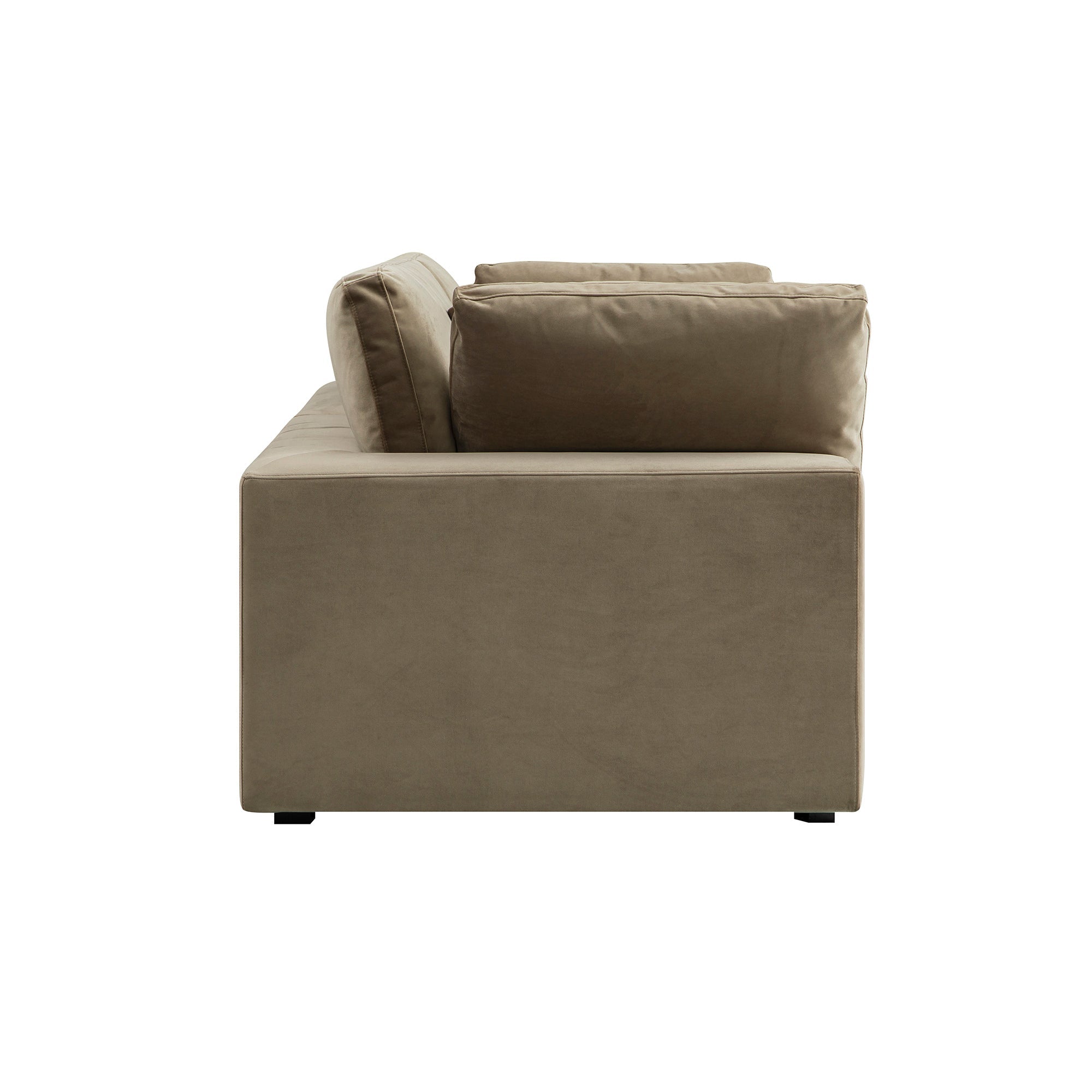 Lutyens Taupe Velvet Sectional Sofa, 2-Piece