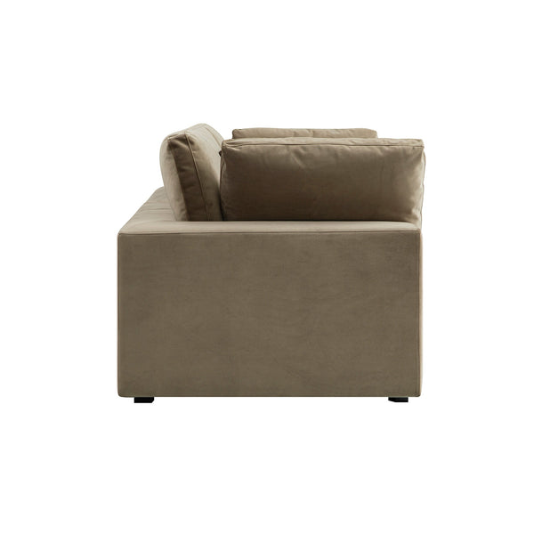 Lutyens Taupe Velvet Sectional Sofa, 2-Piece