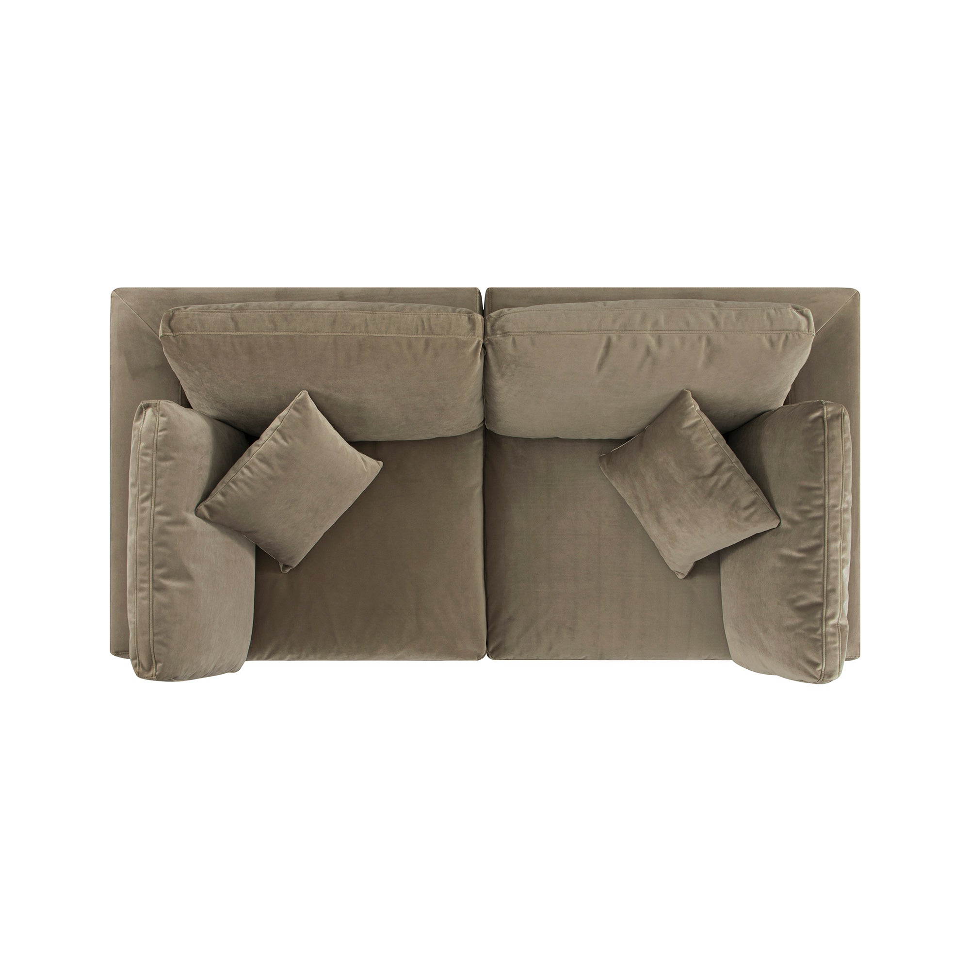 Lutyens Taupe Velvet Sectional Sofa, 2-Piece