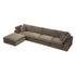 Lutyens Taupe Velvet Sectional Sofa, 4-Piece Chaise