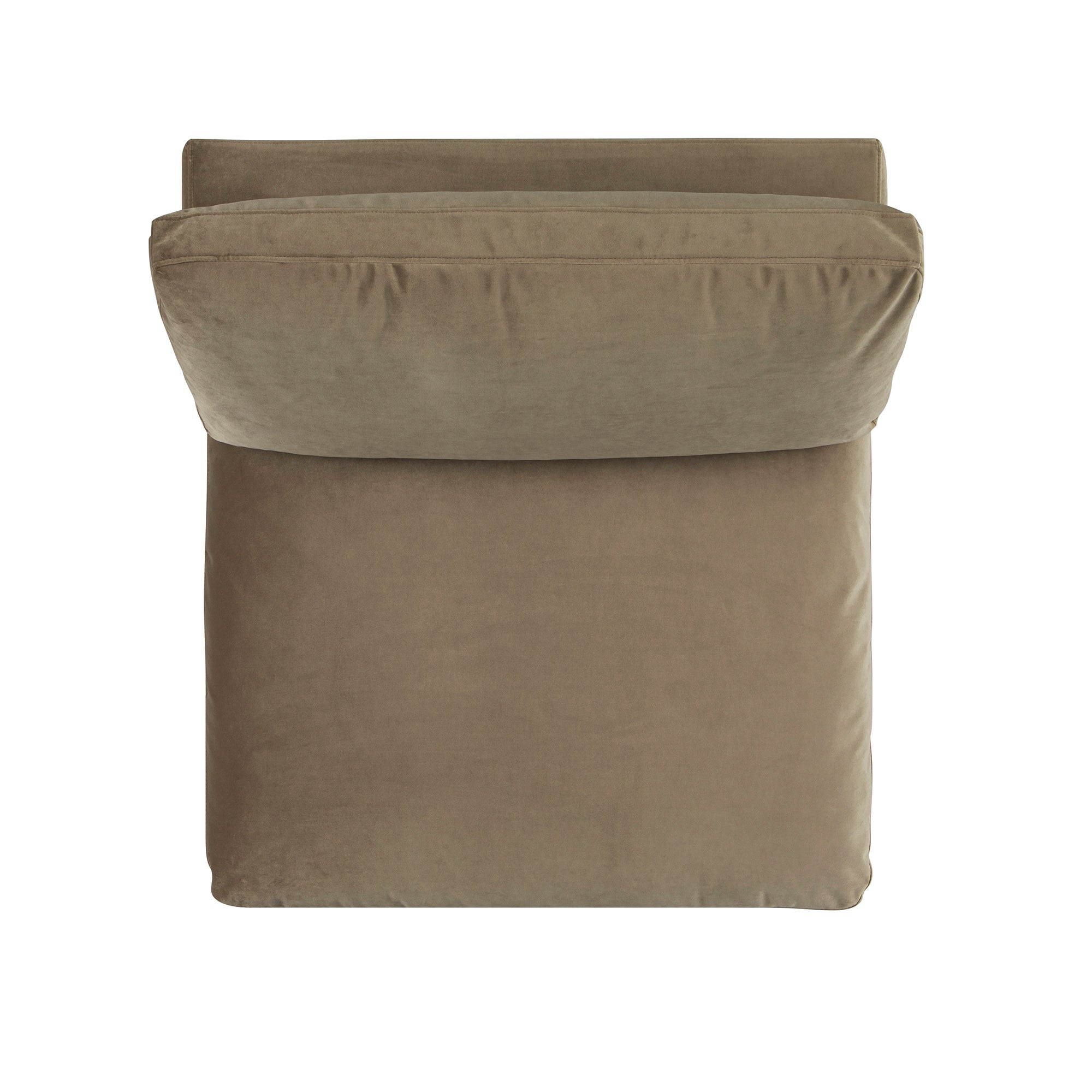 Lutyens Taupe Velvet Sectional Sofa, Armless Seat