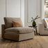 Lutyens Taupe Velvet Sectional Sofa, Armless Seat