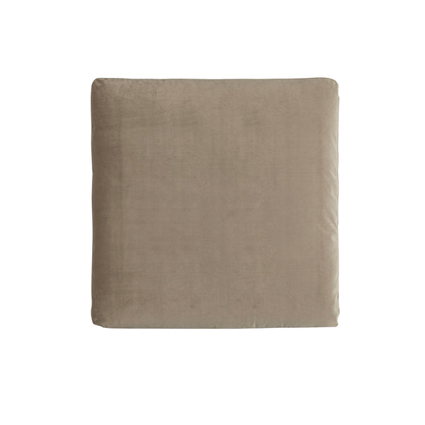 Lutyens Taupe Velvet Sectional Sofa, Stool