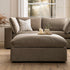 Lutyens Taupe Velvet Sectional Sofa, Stool