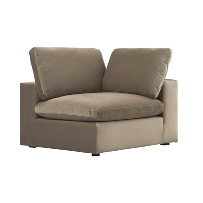 Lutyens Taupe Velvet Sectional Sofa, Corner Unit