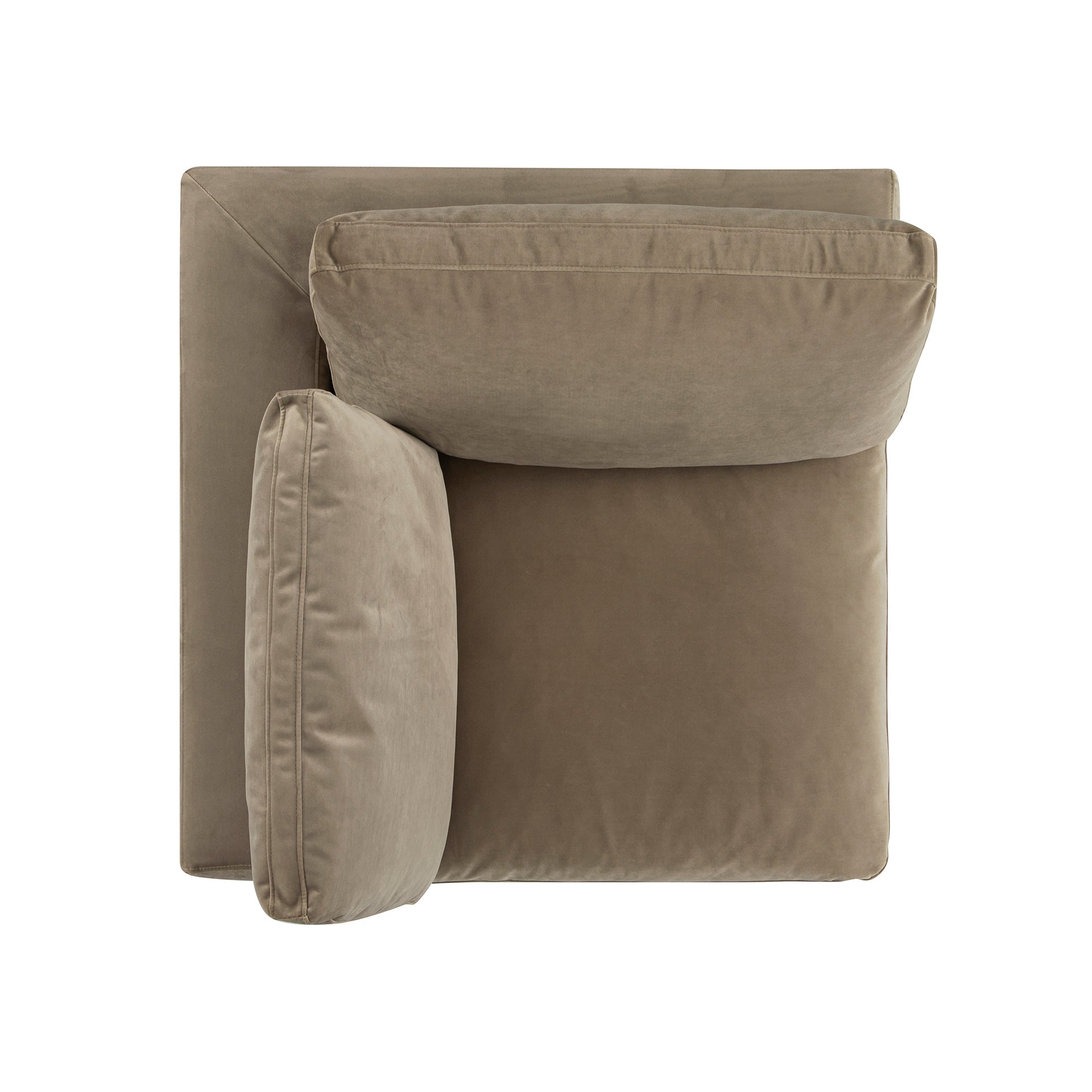 Lutyens Taupe Velvet Sectional Sofa, Corner Unit