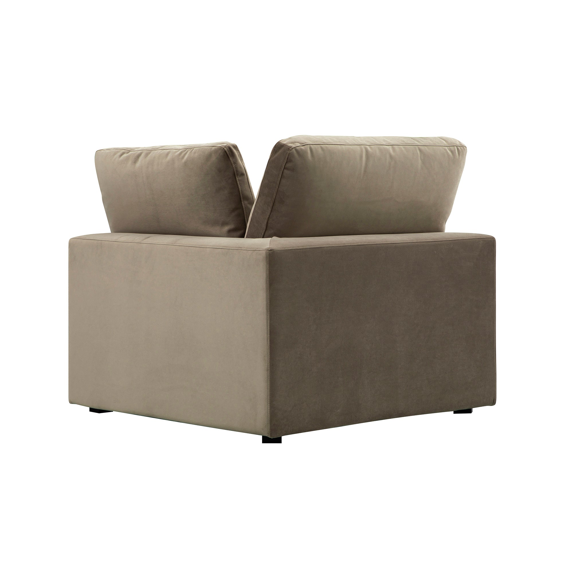 Lutyens Taupe Velvet Sectional Sofa, Corner Unit