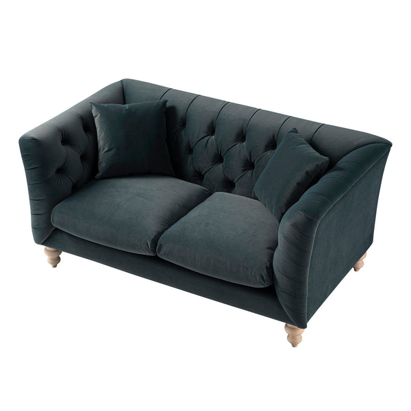 Ashby Chesterfield 2-Seater Sofa, Aegean Blue Velvet