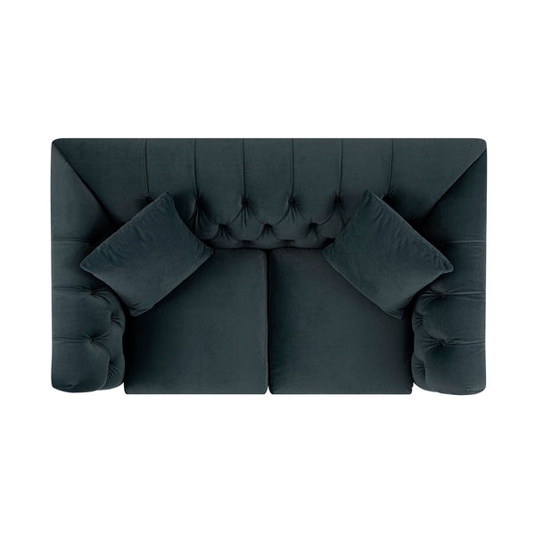 Ashby Chesterfield 2-Seater Sofa, Aegean Blue Velvet