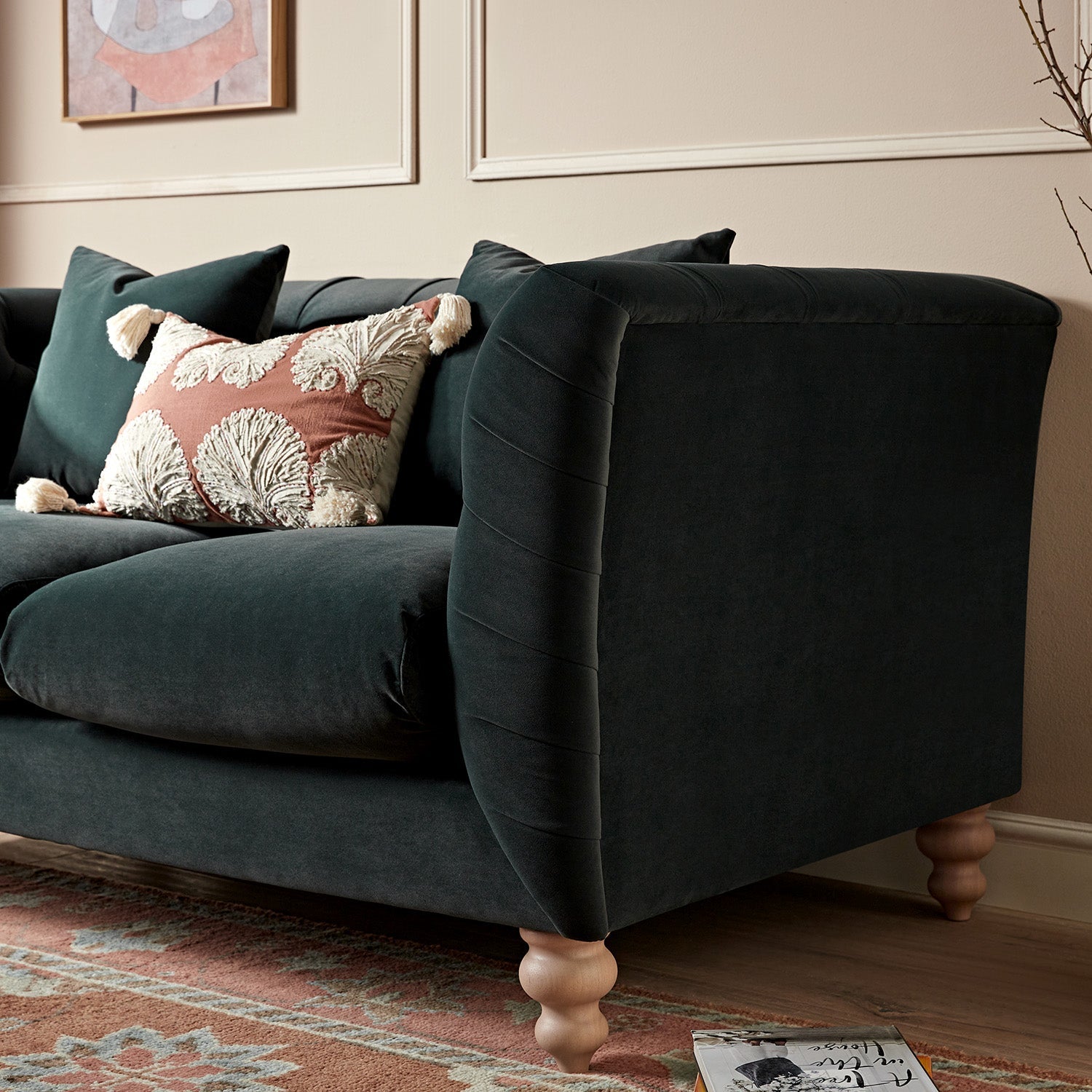 Ashby Chesterfield 2-Seater Sofa, Aegean Blue Velvet