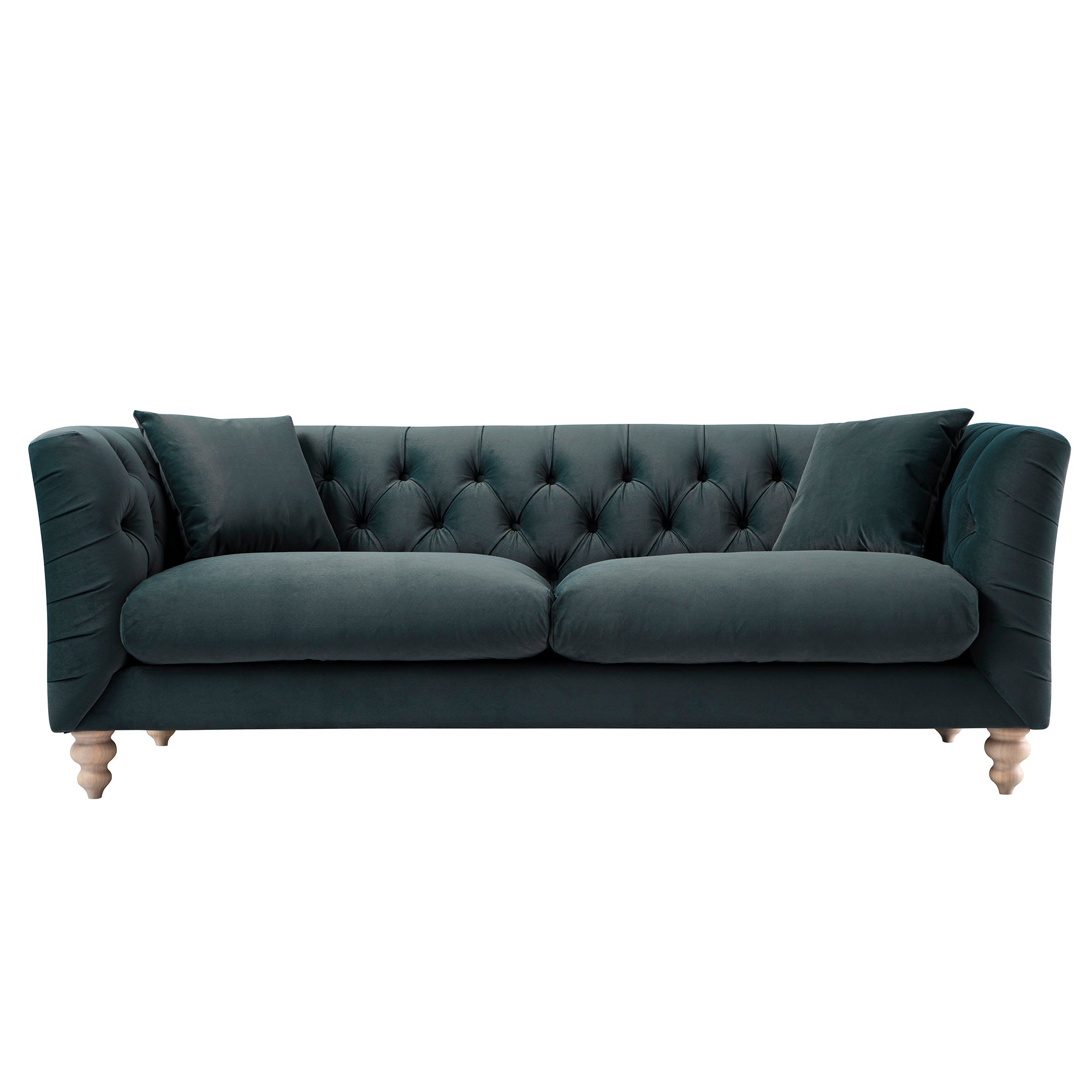Ashby Chesterfield Large 3-Seater Sofa, Aegean Blue Velvet