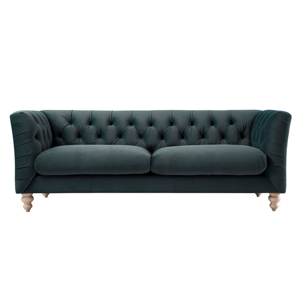 Ashby Chesterfield Large 3-Seater Sofa, Aegean Blue Velvet
