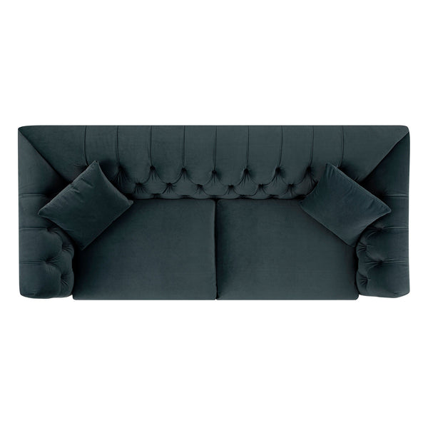 Ashby Chesterfield Large 3-Seater Sofa, Aegean Blue Velvet